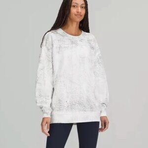 Lululemon Perfectly Oversized Crew sweatshirt in the Crackle on White